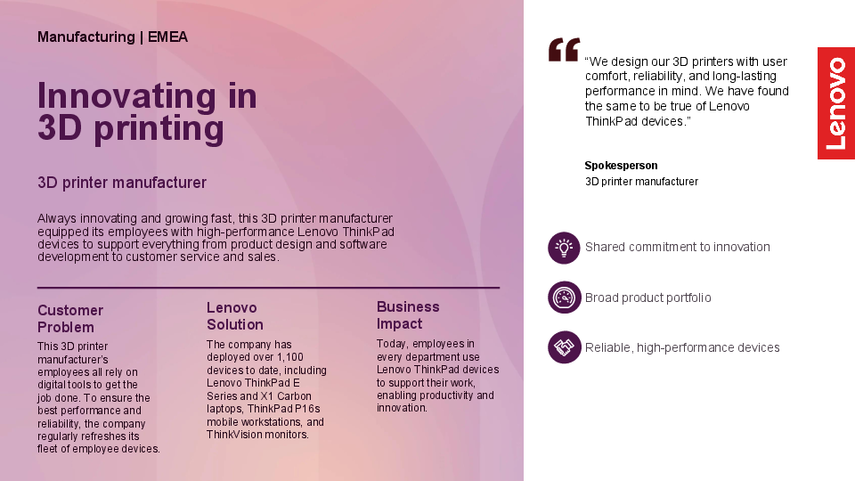 3D printer manufacturer